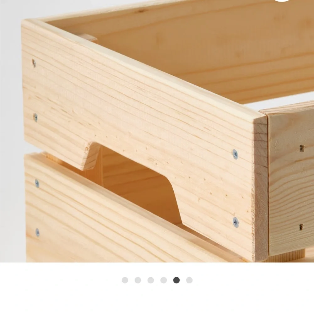 IKEA Knagglig Natural Wood Storage Crate